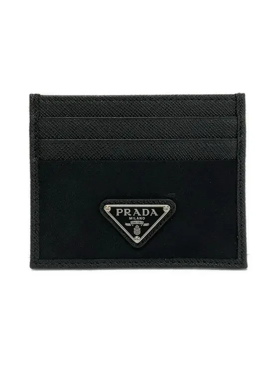 Prada Black Nylon Leather Card Case #282858P80B