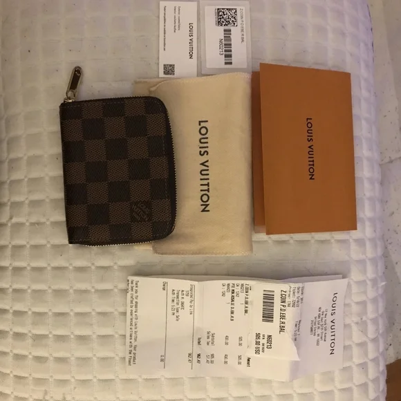 Louis Vuitton Brown and Pink Zippy Coin Purse