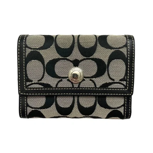 Coach signature wallet gray black