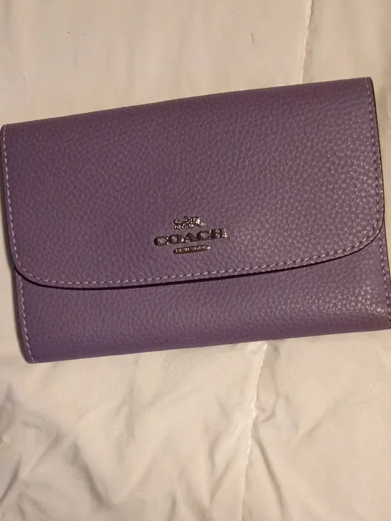 Coach Purple Pebbled Leather Wallet