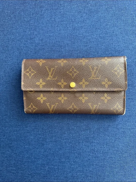 Louis Vuitton Monogram Canvas Long Snap Wallet in Brown and Gold