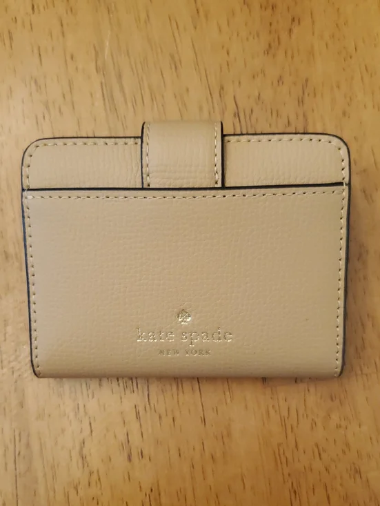 kate spade  pebbled leather card case with turn lock