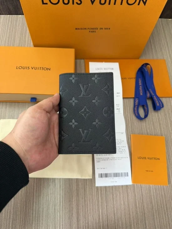 Louis Vuitton Monogram Eclipse Passport Cover - Black