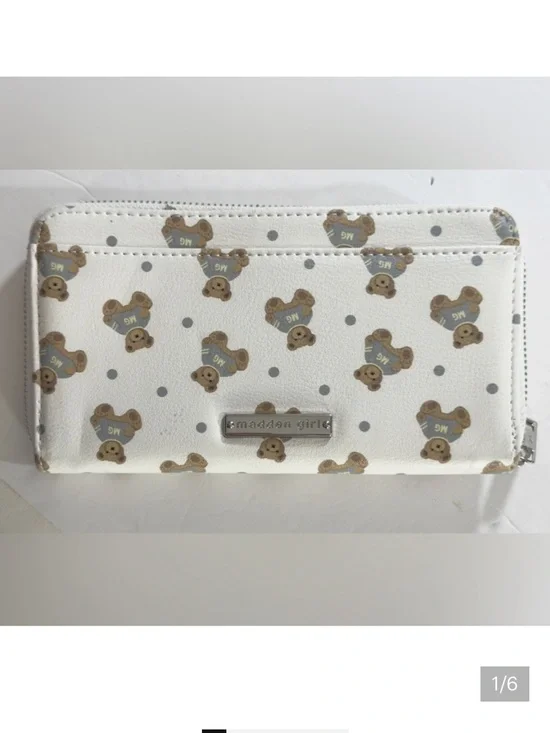 Madden Girl zip around wallet with teddy bear design tech wallet Women’s bags