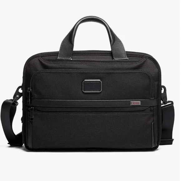 TUMI Alpha 2 Black Nylon Business Briefcase Laptop Travel Carry-On Messenger Bag