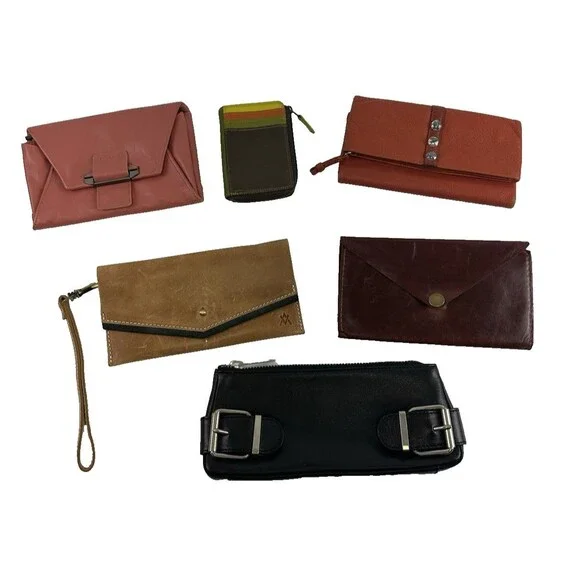 Kooba My Walit Brighton Elevate People Robbie Moto BR Leather Wallet Lot of 6‎