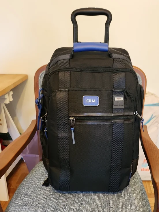 NWT TUMI Delante Black and Blue Men's Carryon Backpack