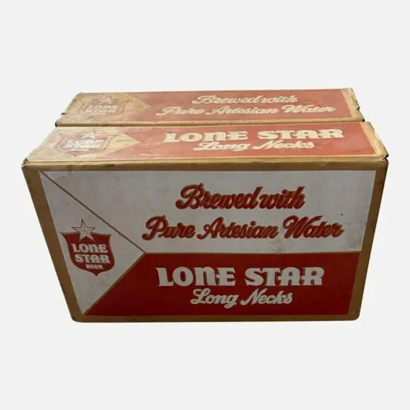 Vintage Texas Lone Star Long Necks Beer Bottle Cardboard Box 24 Rare Display