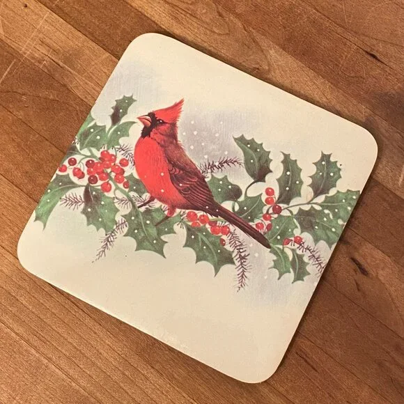 Vintage Cardinal Coasters Set of 6