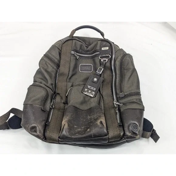 TUMI Backpack Alpha Bravo Kingsville Delux Ballistic Nylon Bag Travel Distressed