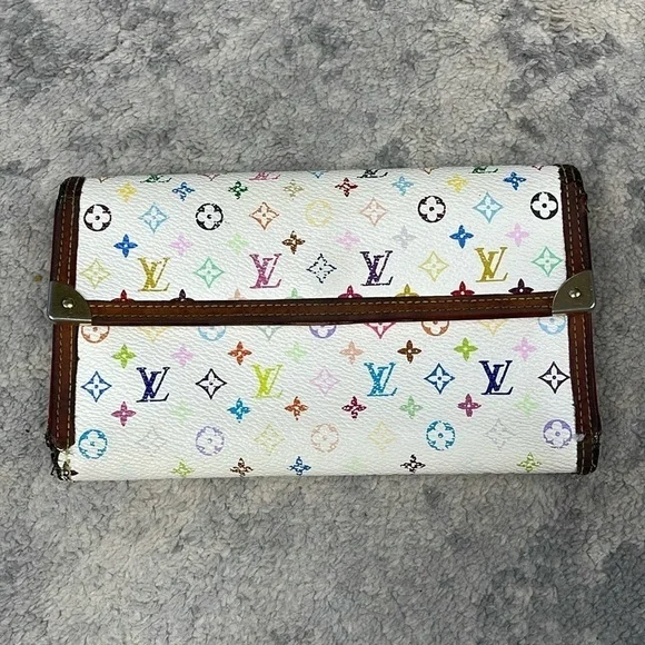 Louis Vuitton Takashi Murakami Multicolor Monogram Long Snap Wallet