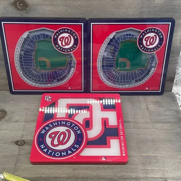 Washington Nationals DC Emblem & Baseball 3D Stadium Coasters MLB Fans