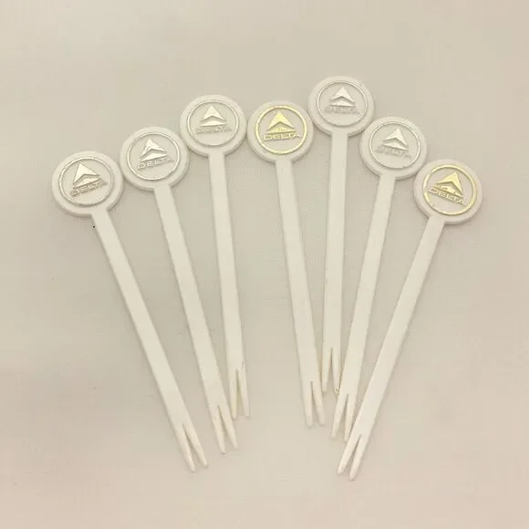 #5857 7pc Vintage Delta Airlines Hors Doeuvre Forks