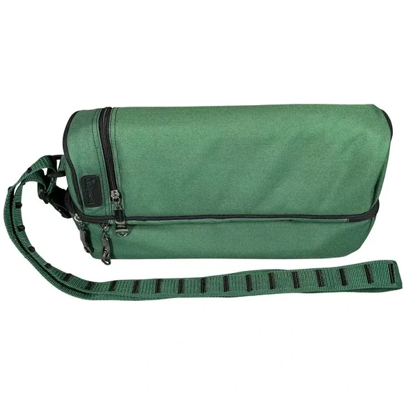 Picnic Time Inc Green Canvas Insulated Wine Beverage Tote‎ Bag Adjustable Strap