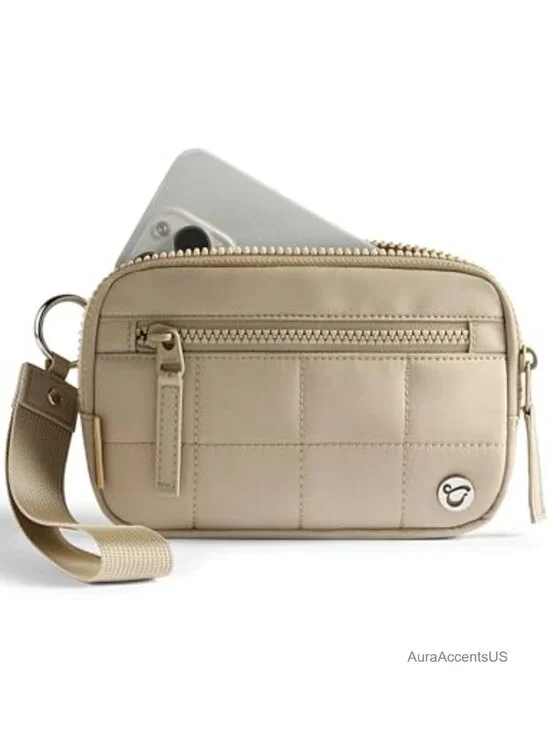 Quilted Zipper Wristlet Wallet with RFID Blocking, Small Card Holder