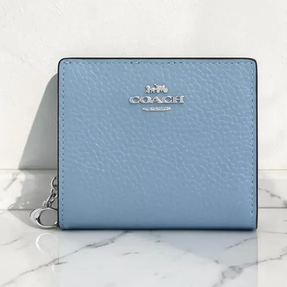 Coach Snap Wallet in Pool Blue Leather CBO77 New With Tags