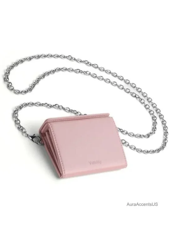 Credit Card Wallet with Chain Strap Magnetic Closure RFID Blocking Slim Coin