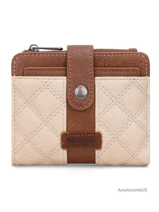 Faux Leather Quilted RFID Blocking Bifold Wallet with Removable ID Window