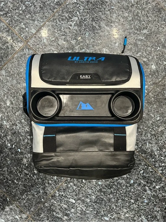 ULTRA by Arctic Zone Black & Gray Cooler Backpack with Blue Accents