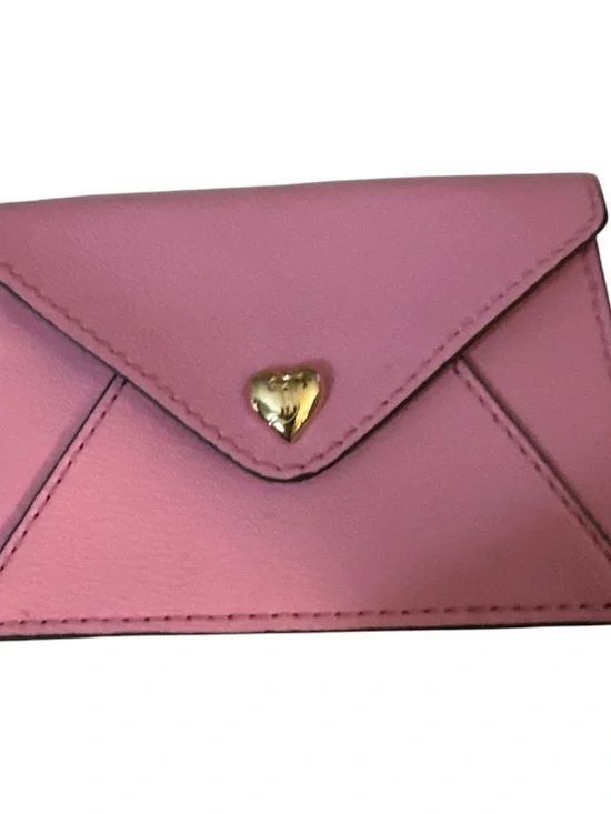 NWT Juicy Couture Pink Card leather Holder with Heart Logo good acc cute