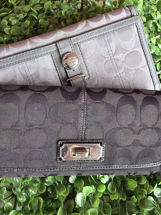 Coach Signature Jacquard Wallet Bundle - Set of 2 (Y2K Vintage)
