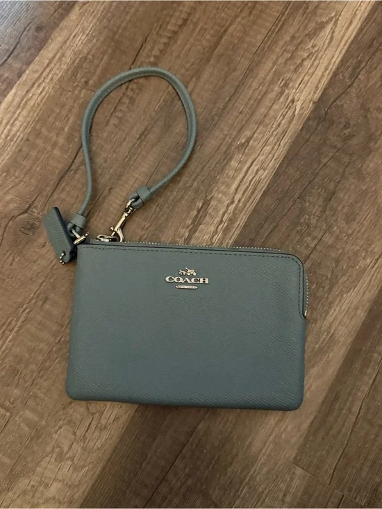 Coach Blue Leather Wristlet