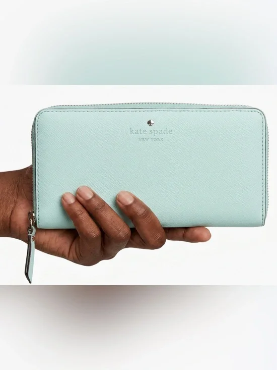 kate spade New York Zip-Around Wallet in Light Aqua
