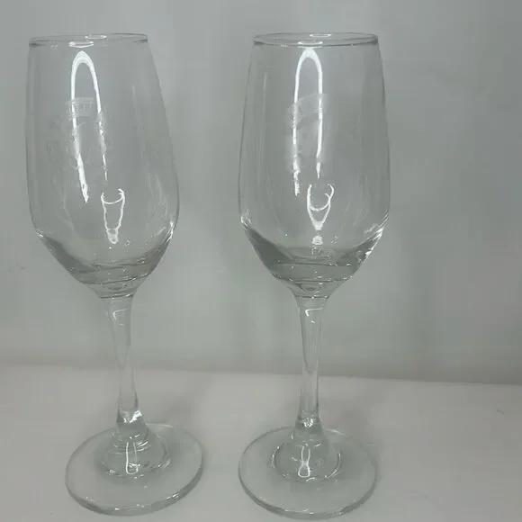 Madison Fondee 1827 Champagne Flutes 8 1/4 In Tall 3/4 Round Set 2 Bar Cocktail
