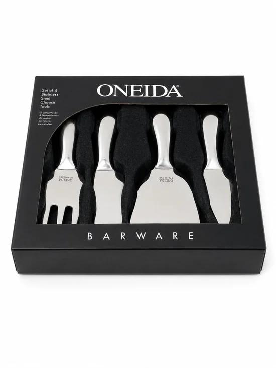 Oneida Stainless Steel 4-Piece Cheese Tool Set - Silver