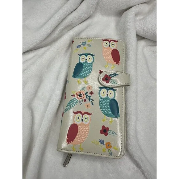 Shagwear Wallet Womens Floral Owl Print Clutch Organizer Cute Gift Accessory