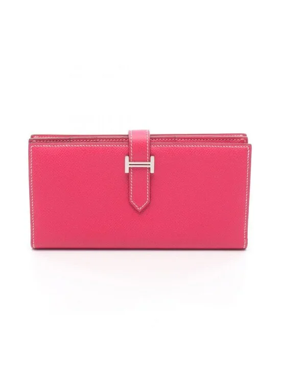 Hermes Bifold Wallet Bearn Souffle Rosetirian Leather Calf