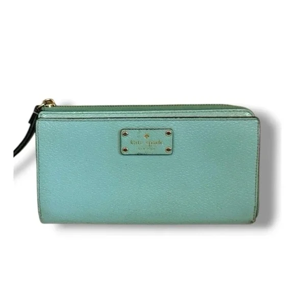 Kate Spade Wellesley Neda Leather Zip Around Wallet Robin Egg Blue/Tiffany Blue