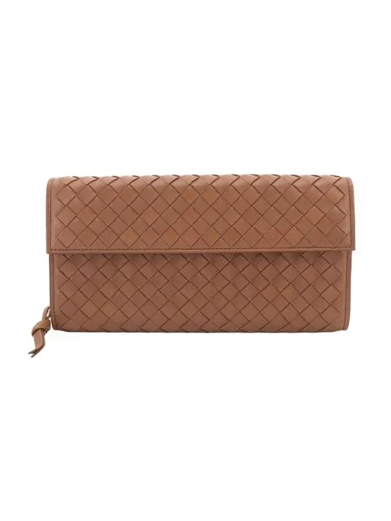 Bottega Veneta Intrecciato Bifold Wallet Leather Brown