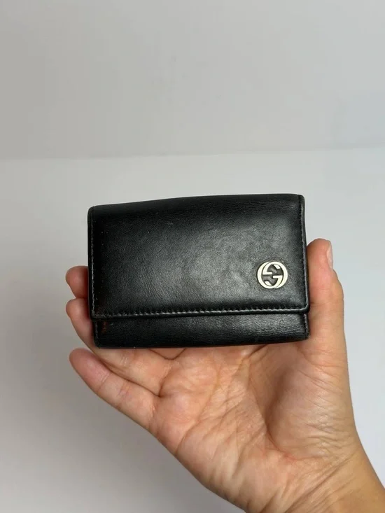 Gucci Black Leather Key Holder Case