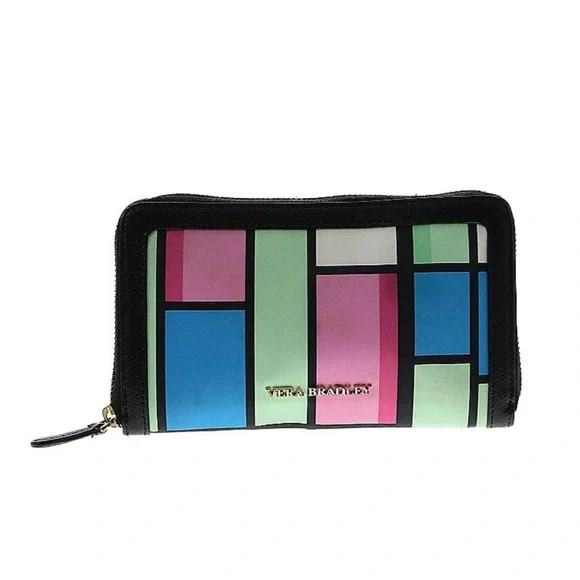 Vera Bradley Wallet in geometric pattern pinks/greens. GUC color block