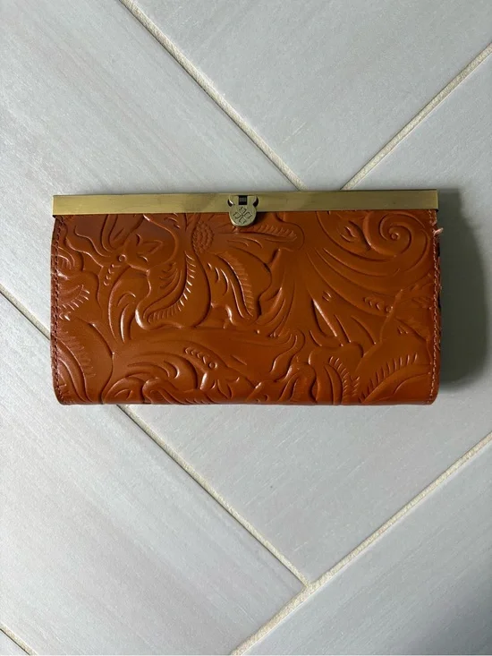 Patricia Nash Tooled Floral-Embossed Leather Cauchy Wallet