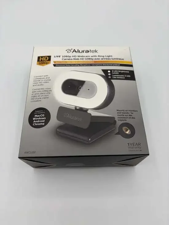 Aluratek LIVE 1080p HD Webcam with Ring Light (Model AWCL05F)