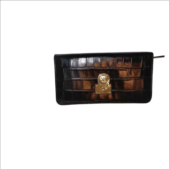 Michael Kors Croc Embossed Hamilton Wallet
