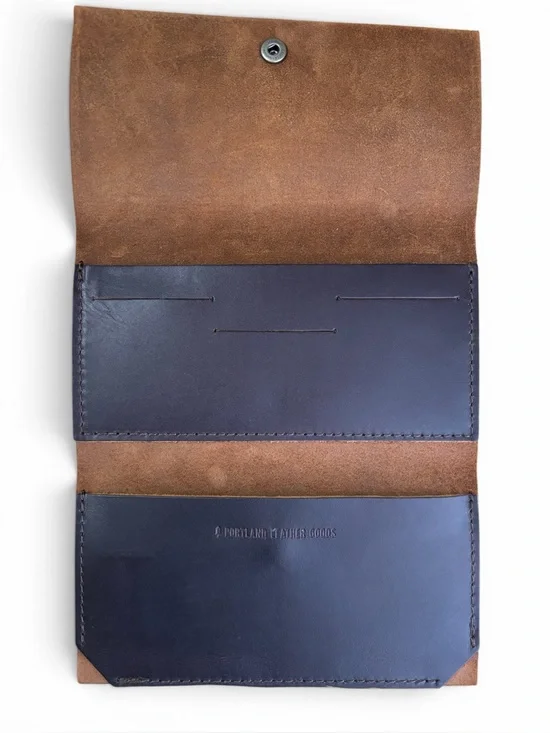 Portland Leather Rancher Wallet / Clutch - in Grizzly / Dark Brown