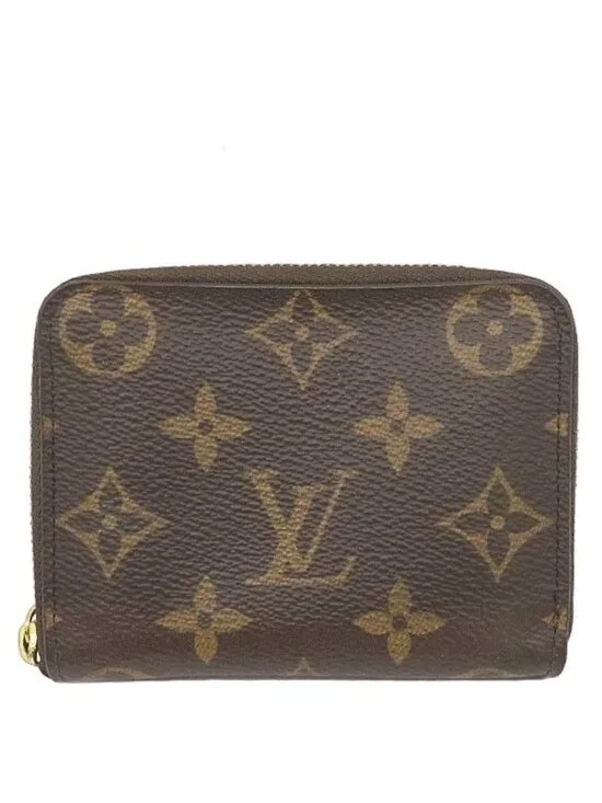Louis Vuitton Coin Case Zippy Purse Monogram Canvas Gold Compact