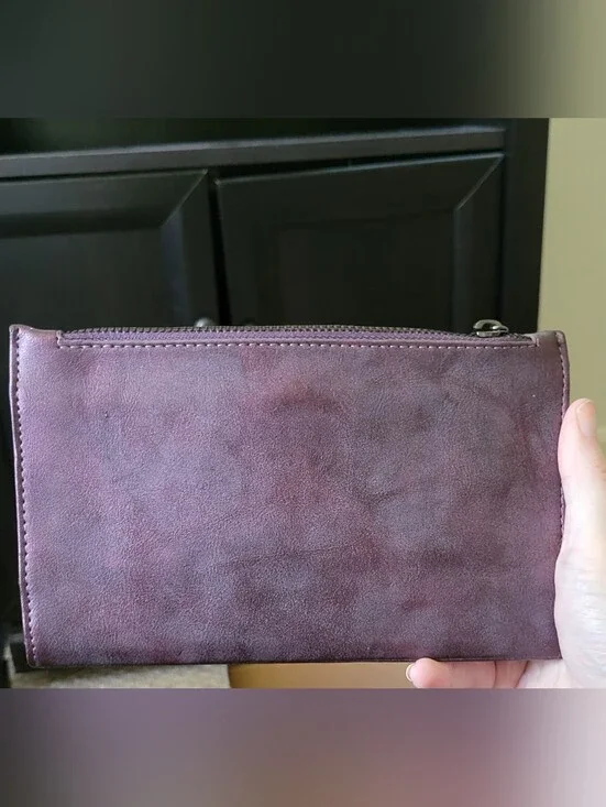 Mossimo Supply Co. Plum Suede Zip Wallet