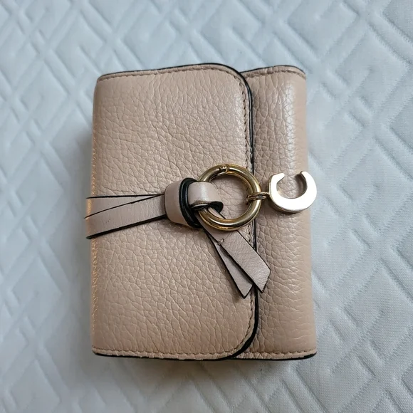 Chloe Small Alphabet Tri-Fold Wallet Textured Leather