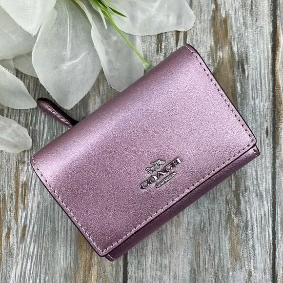 Coach Metallic Pink Micro Wallet Bag Purse