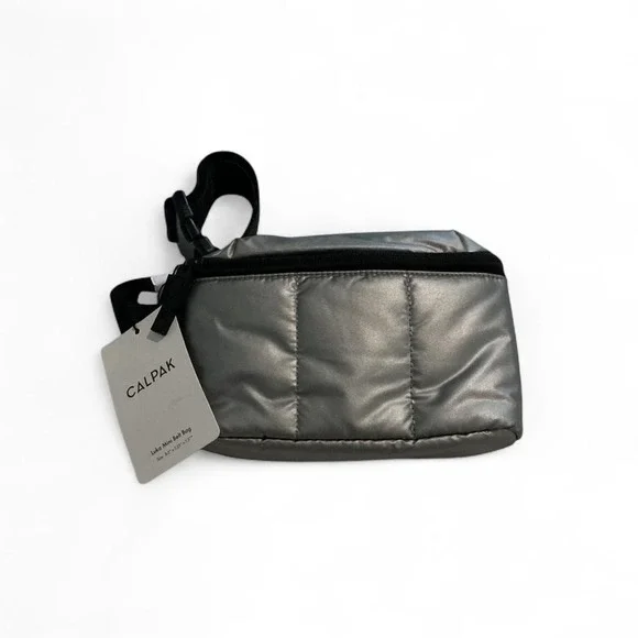 CALPAK Luka‎ Mini Belt Bag Unisex Mini Gunmetal NEW Metallic Quilted Fanny Pack