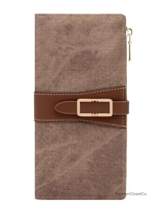 Soft PU Card Wallet with 11 Slots, ID Window, Coin Pocket, Compact Chic Design