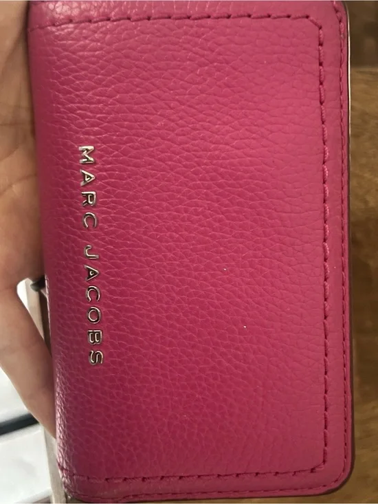 Marc Jacobs Hot Pink Pebbled Leather Card Wallet