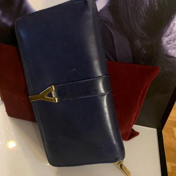 Yves Saint Laurent Cobalt‎ Blue Wallet w/ tag