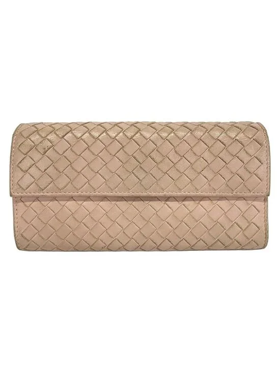 Bottega Veneta Wallet Intrecciato Pink Leather