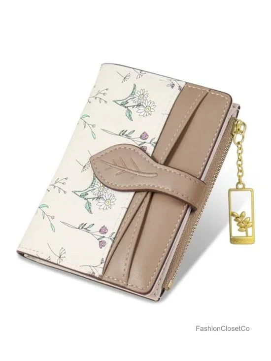 RFID Blocking PU Leather Bifold Wallet with Coin Zipper Pocket & ID Window