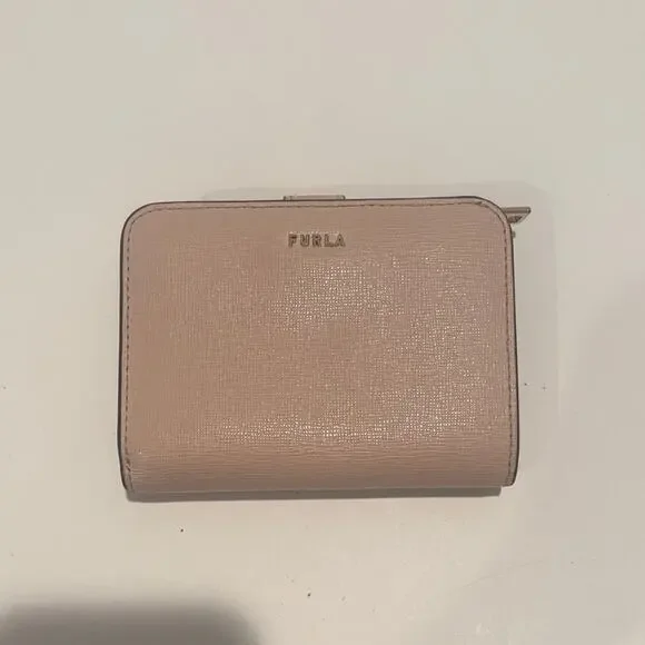 Furla Blush Pink Saffiano Leather Compact Wallet